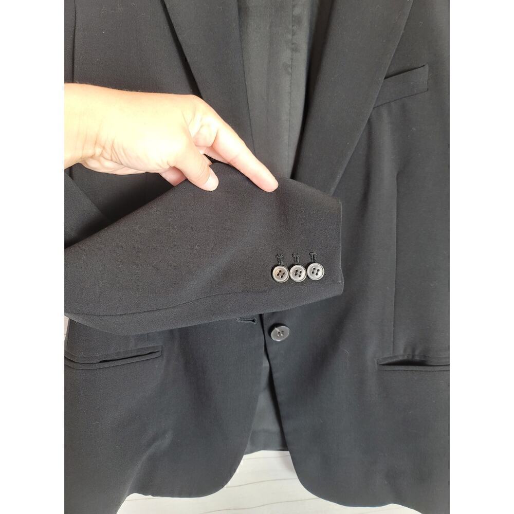 Theory Single Button Wool Blend Black Blazer, Sz … - image 4